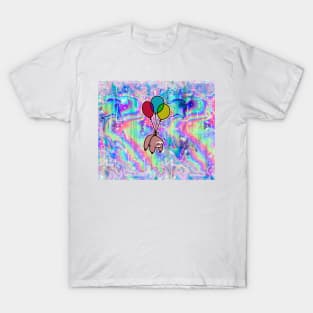 Balloon Sloth Rainbow Holographic T-Shirt